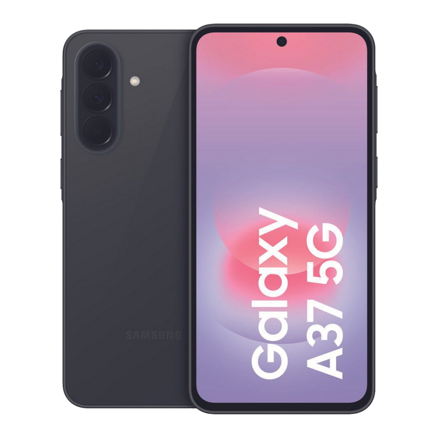 Samsung Galaxy A37 5G graphite, dos et face avant