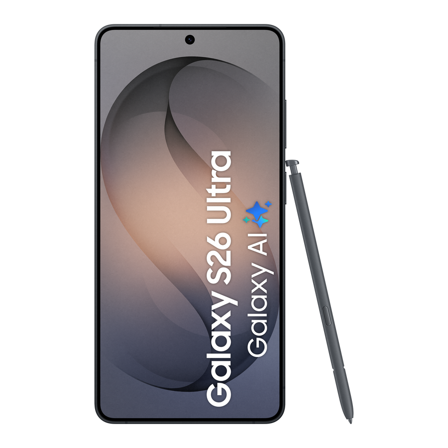 Samsung Galaxy S26 Ultra noir, face avant avec le S Pen