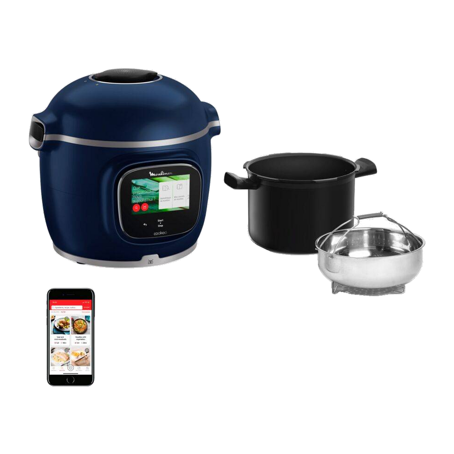 Moulinex Cookeo Touch Pro bleu mat et ses accessoires