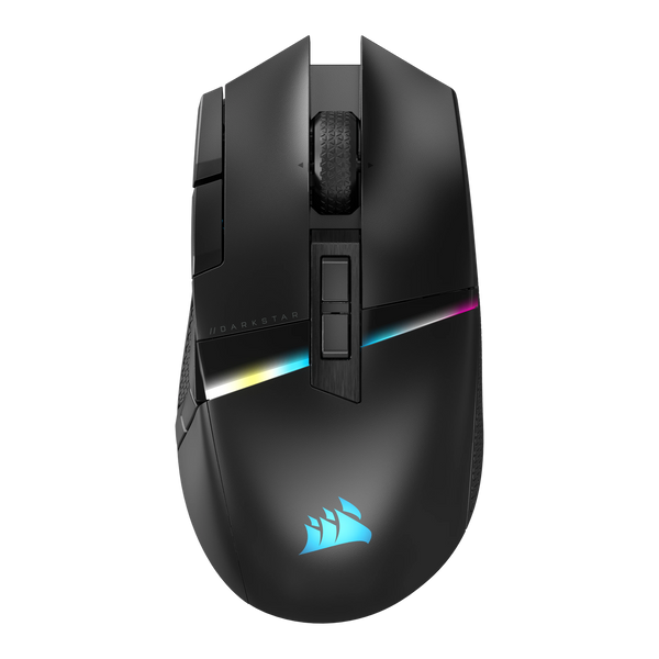 Souris de jeu sans fil Corsair Darkstar Wireless, vue de dessus