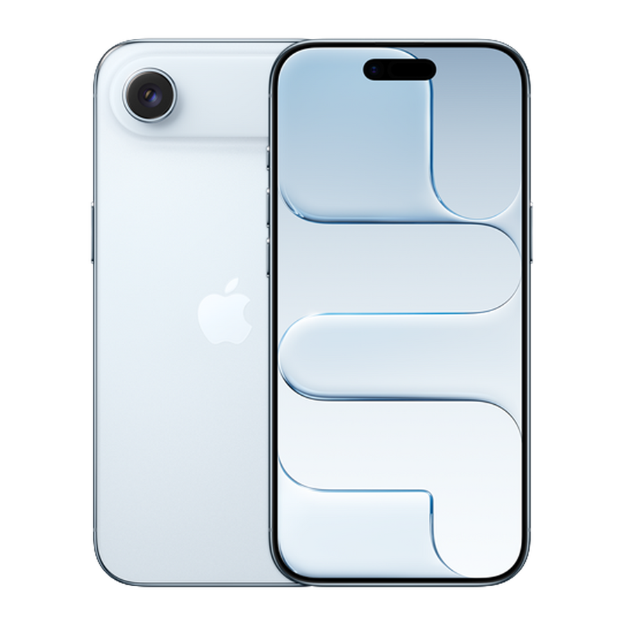 iPhone Air Bleu ciel, faces avant et arrière
