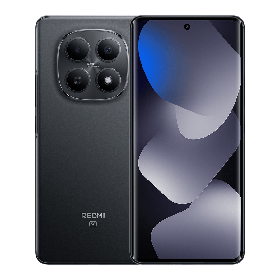 Xiaomi Redmi Note 15 5G noir, dos et face