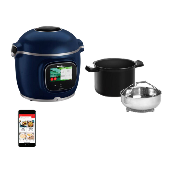 Moulinex Cookeo Touch Pro bleu mat et ses accessoires