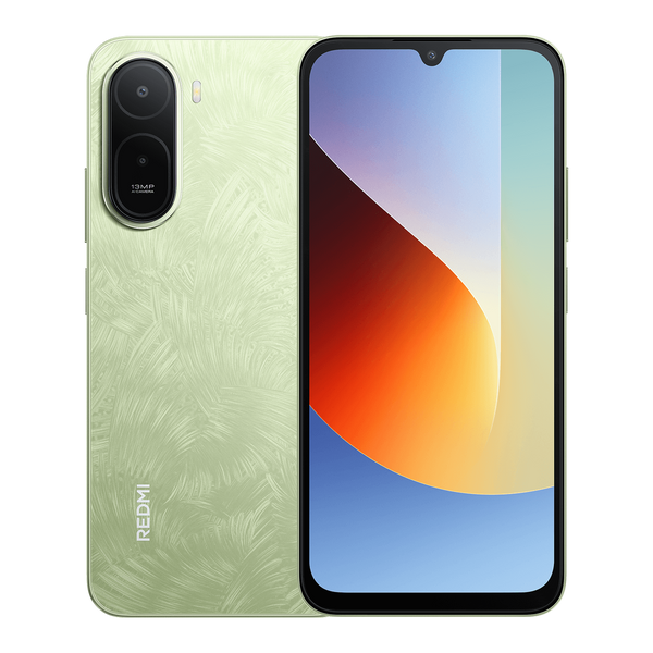 Xiaomi Redmi A7 Pro 128 Go vert palmier, vu de face et de dos
