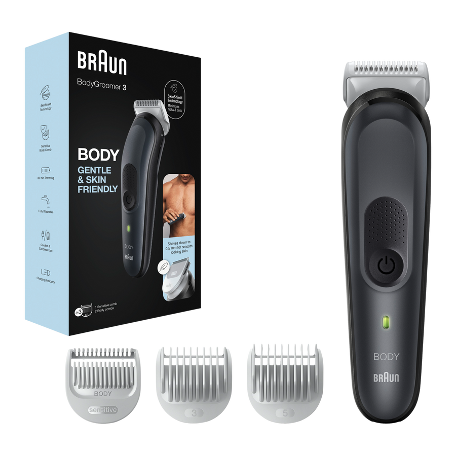 Braun Body Groomer Series 3 : tondeuse, 3 sabots et boîte d'origine
