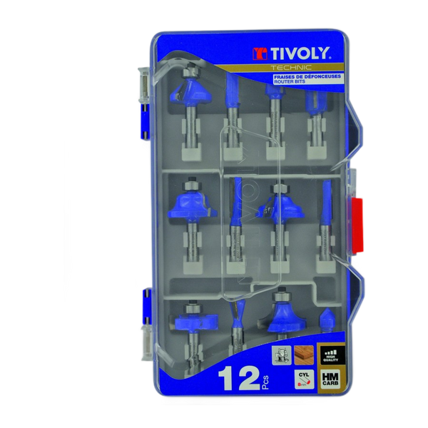 Tivoly Technic Coffret 12 fraises de défonceuse