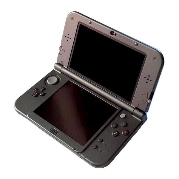 New Nintendo 3DS XL noir métallique, ouverte