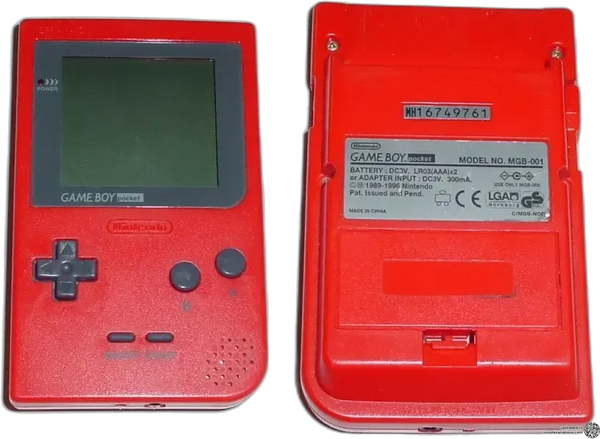 Nintendo Game Boy Pocket rouge, face et dos