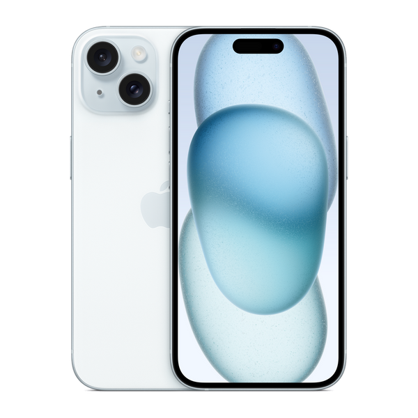 iPhone 15 Bleu, faces avant et arrière