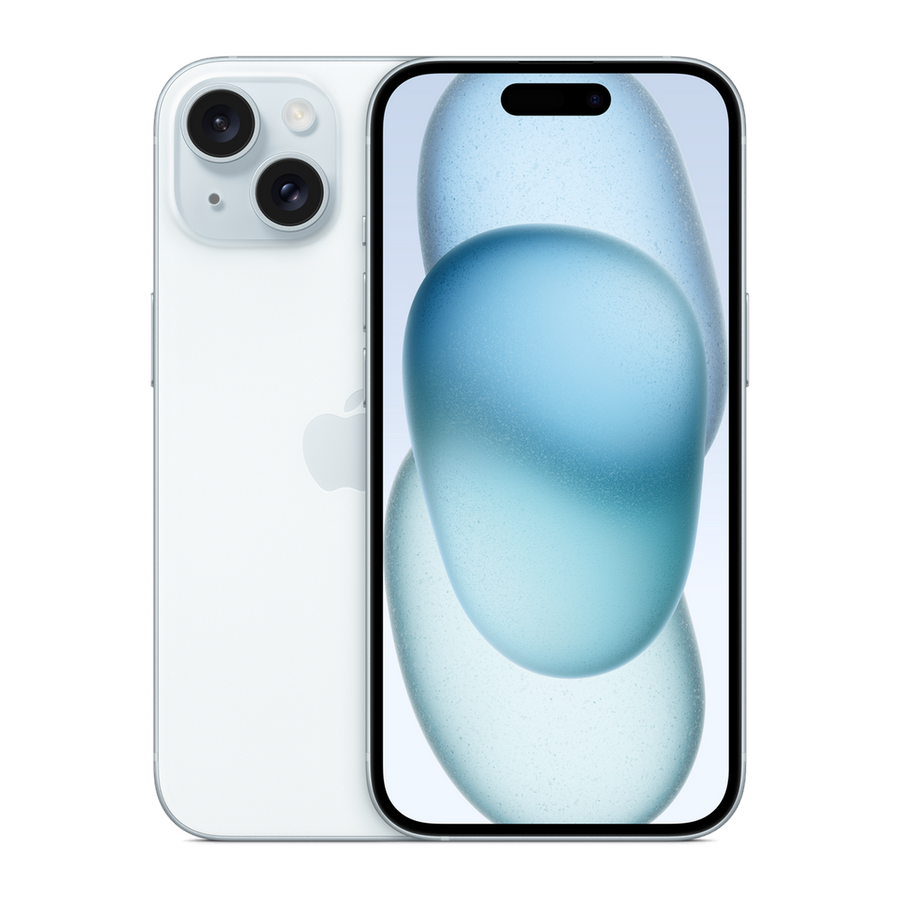 iPhone 15 Bleu, faces avant et arrière