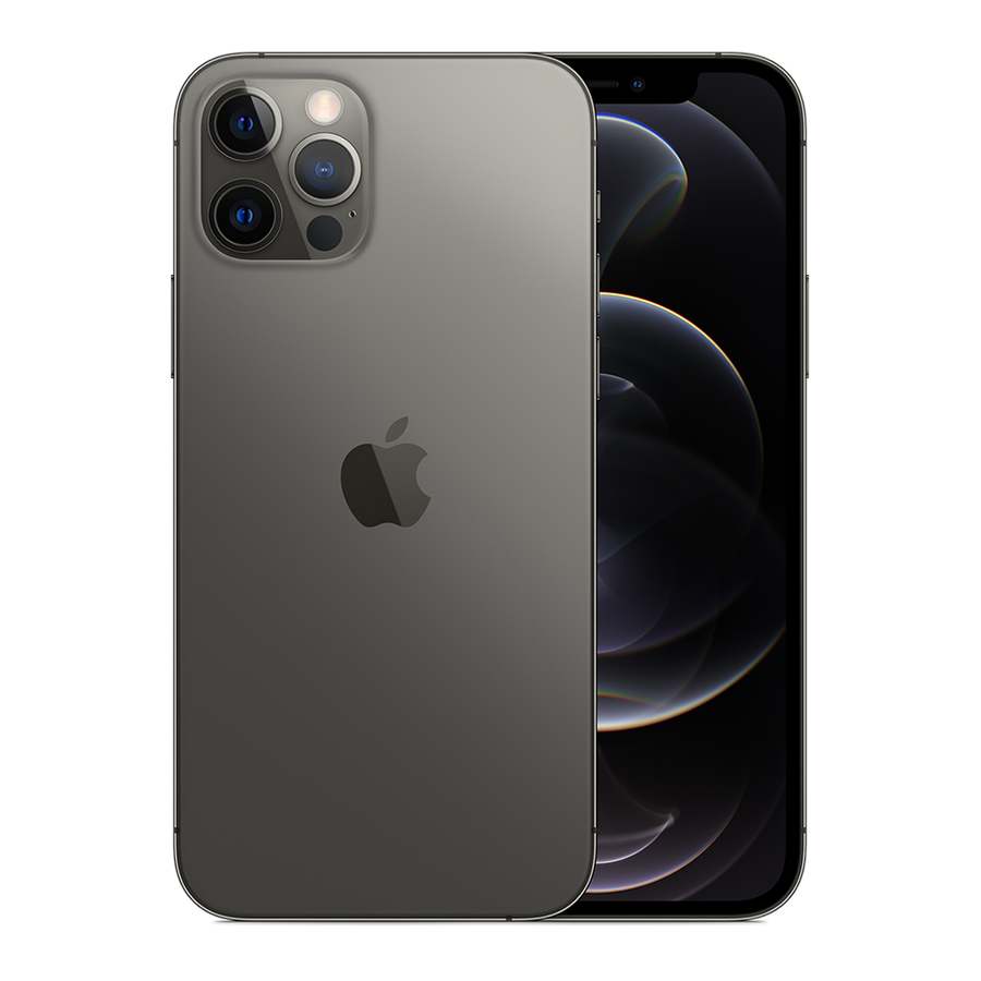 iPhone 12 Pro graphite, dos et face