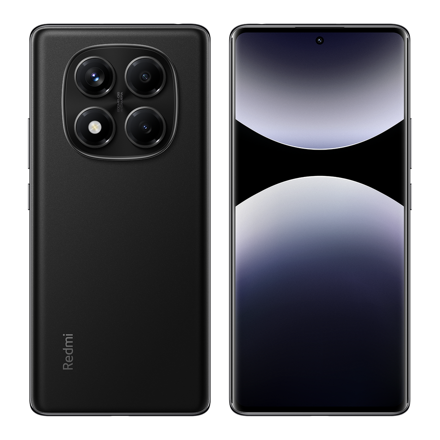 Xiaomi Redmi Note 14 Pro noir, dos et face