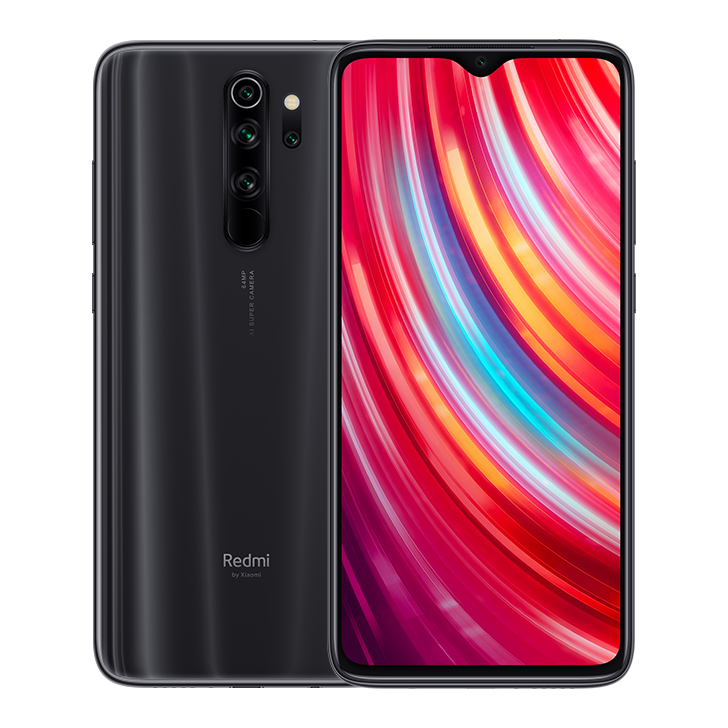 Xiaomi Redmi Note 8 Pro gris minéral, dos et face