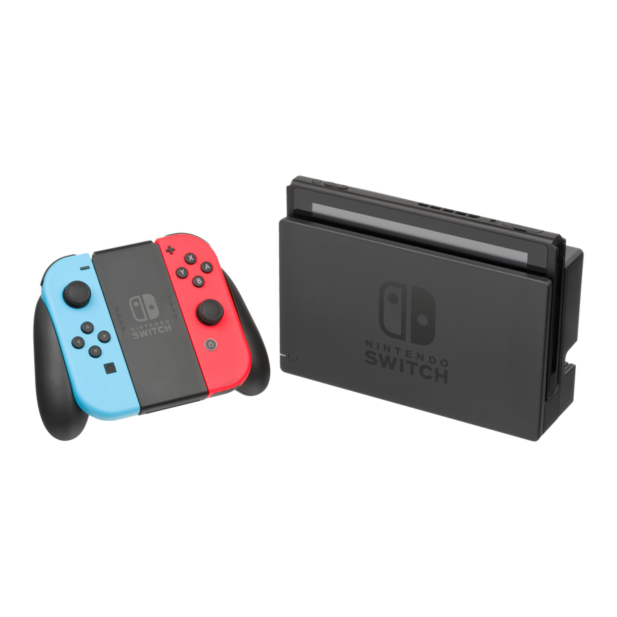 Nintendo Switch Joy-Con néon rouge et bleu avec son socle